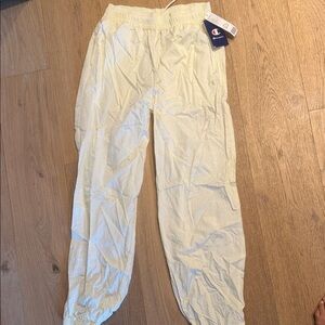 Champion Pale Yellow Shimmer Track Pants S